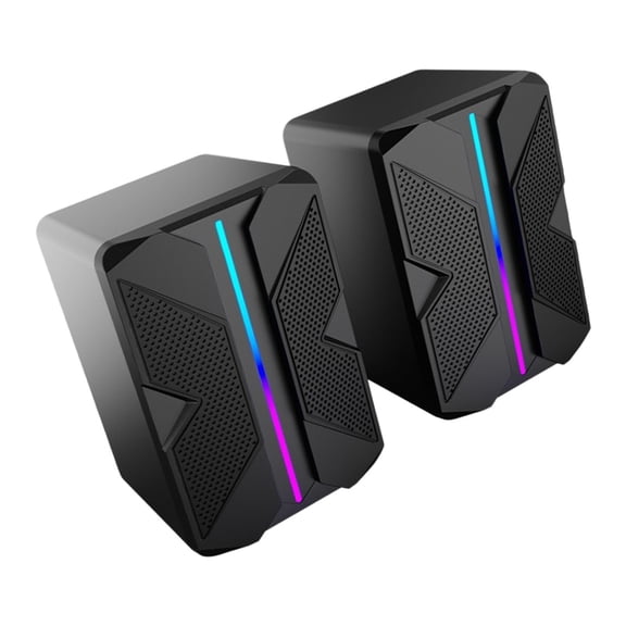 Whaledi Double Channel Desktop Speakers With Dynamics RGBs Lights And Clear Sound