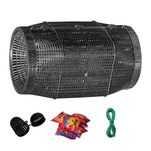 Whaledi Double Entrance Fish Baits Cage High Large Round Durability Fishing Cage