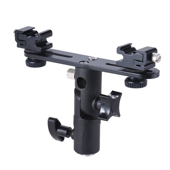 Whaledi Double Hot Shoe Mount On Camera Shoe Mount Support BY-MM1 Microphone Video
