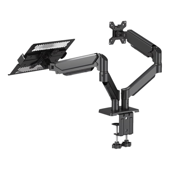 Whaledi Ergonomic Double Swing Arm Desk Stand For Computer And Laptop Workspaces