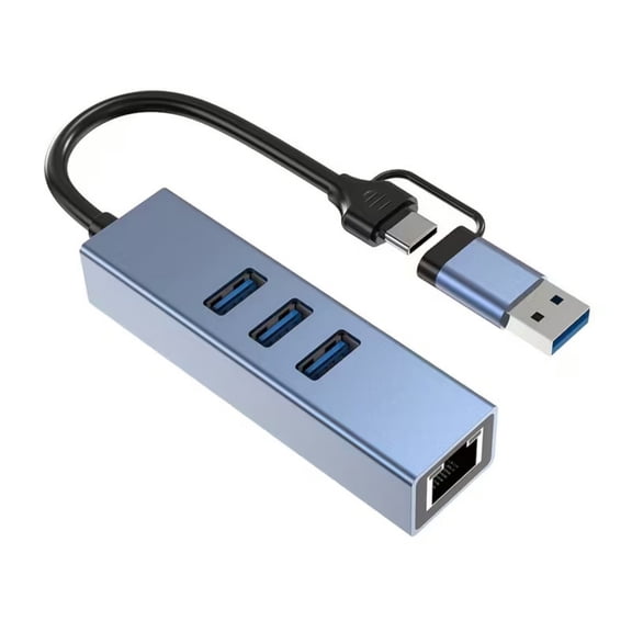 Whaledi Fast Data Transfer USB C Ethernet Adapter With 3 USB3.0 Port Plugs And Play