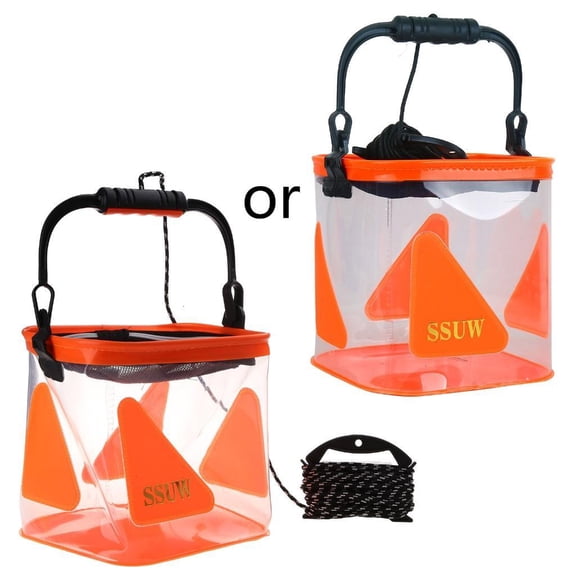 Whaledi Foldable Fishing Bucket Live Fish Lures Container for Outdoor, Car Washing