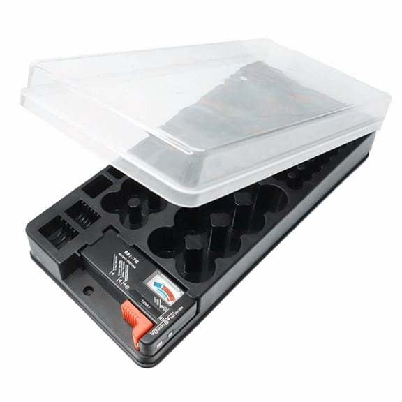 Whaledi High Capacity Battery Management Box 116 Compartments Power Tester for Home