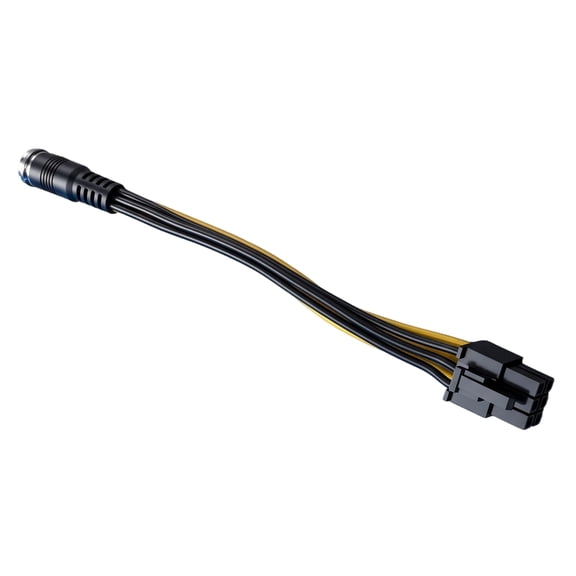 Whaledi High Current 18AWG DC5525 Female To 6+2Pin PCIe Power Supply Cable Black