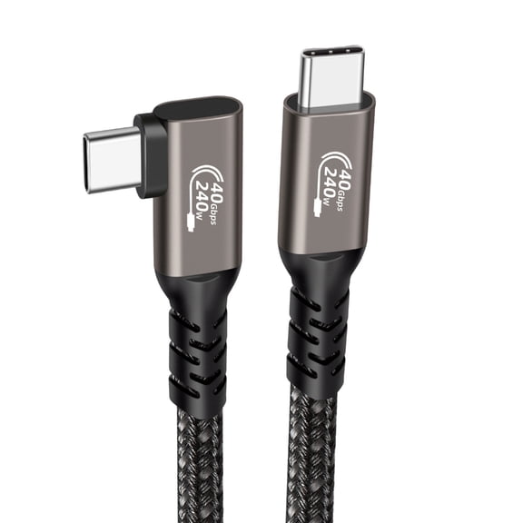 Whaledi High Speed USB4 Cable 240W Charging and 8K Video Output with Right Angle Design