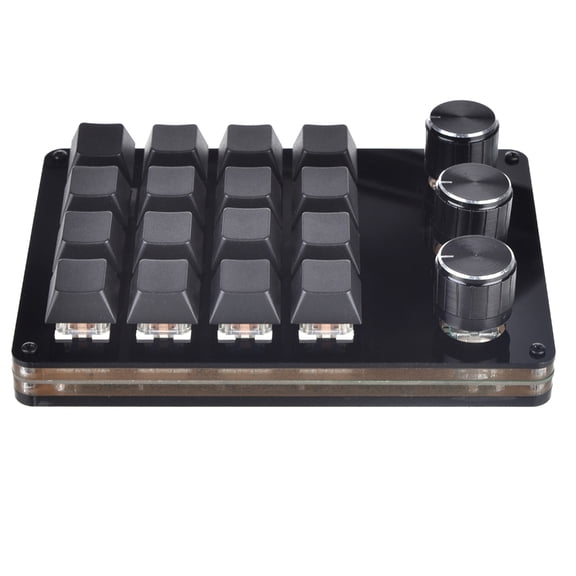 Whaledi Mini Macro Mechanical Keyboard 16 Key Fully Programmable Keyboard with 3 Knob