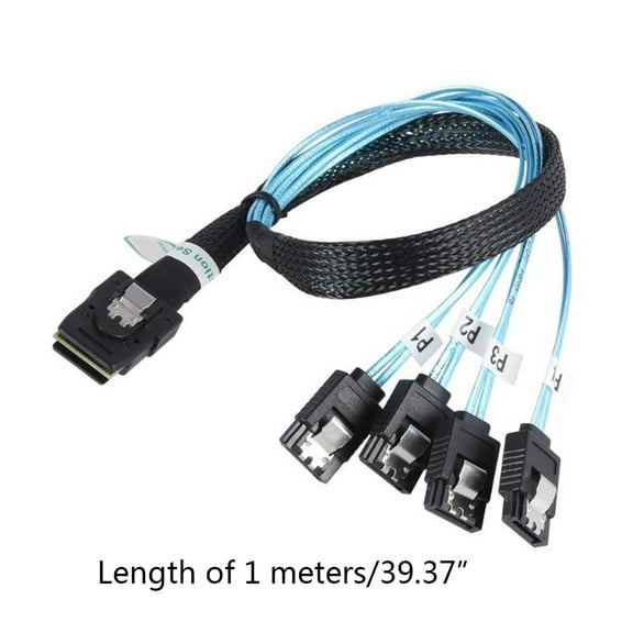 Whaledi Mini SAS 36P SFF-8087 To 4 SATA 7 Pin HDD Hard Disk Internal Cable Durable