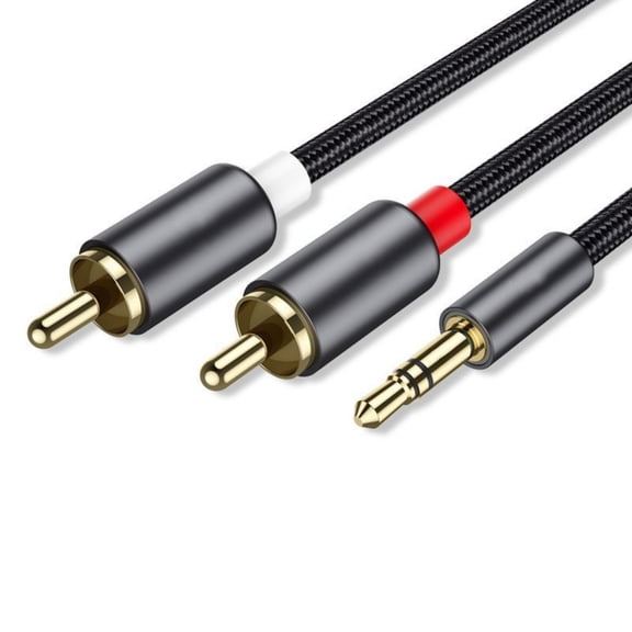 Whaledi Modern Design 3.5mm to 2RCA Cable for Stylish Home Setups User Friendly