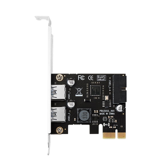 Whaledi PCI-E to USB 3.0 2-Port Expansion Card PCI for Express Add in Card Internal USB