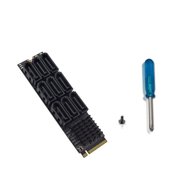 Whaledi PCIe M.2 SATA3 Expansion Card 9 Port 6Gbps Speed Enhances Storage