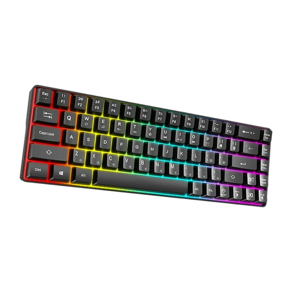 Whaledi Portable 68Key Wire Mechanical Keyboard LED Backlits for Office Home Use