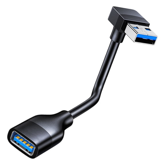Whaledi Right Angle USB 3.0 Adapter Cable Male to Female Fast Speed Data Transfer Wire