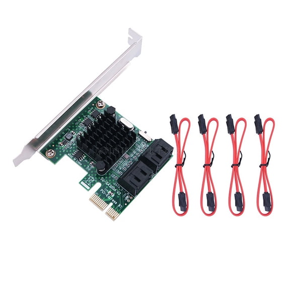 Whaledi SATA3.0 Adapter PCIE 1X to 4 Ports SATAIII Expansion Card Sata Expansion Card