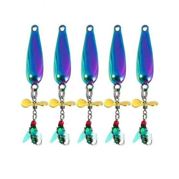 Whaledi Sequins Baits Worm Fly Lures Fly Baits with Propellers