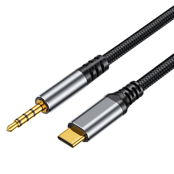 Whaledi Type C To 3.5mm Braided Cable Hifi Sound Bidirectional Decoding Chip