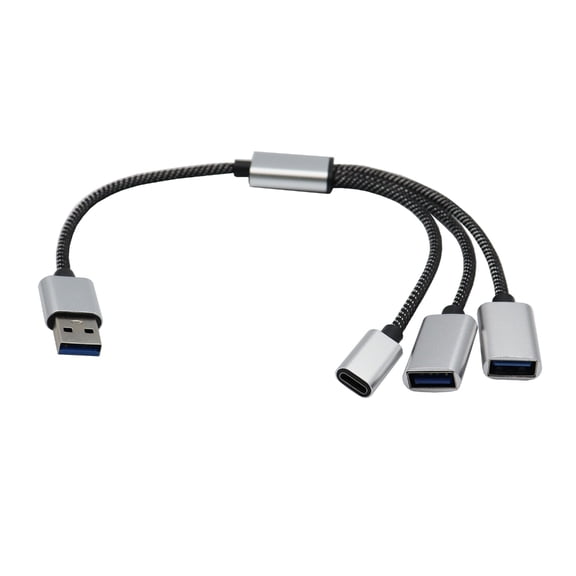 Whaledi USB 2.0 Connection Splitter Cable, 1 Male to 2 Female USB Port and 1 USB C