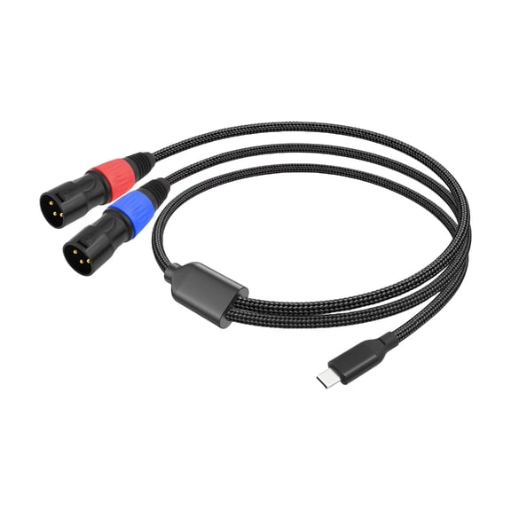 Whaledi USB C To Double 3Pin Male Stereo Sound Cable For Amplifier Speaker Mixer