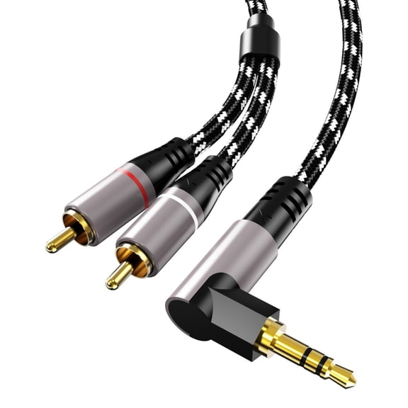 Whaledi Universal 3.5mm To 2RCA Adapter Cable Perfect For TV Soundbar And PC