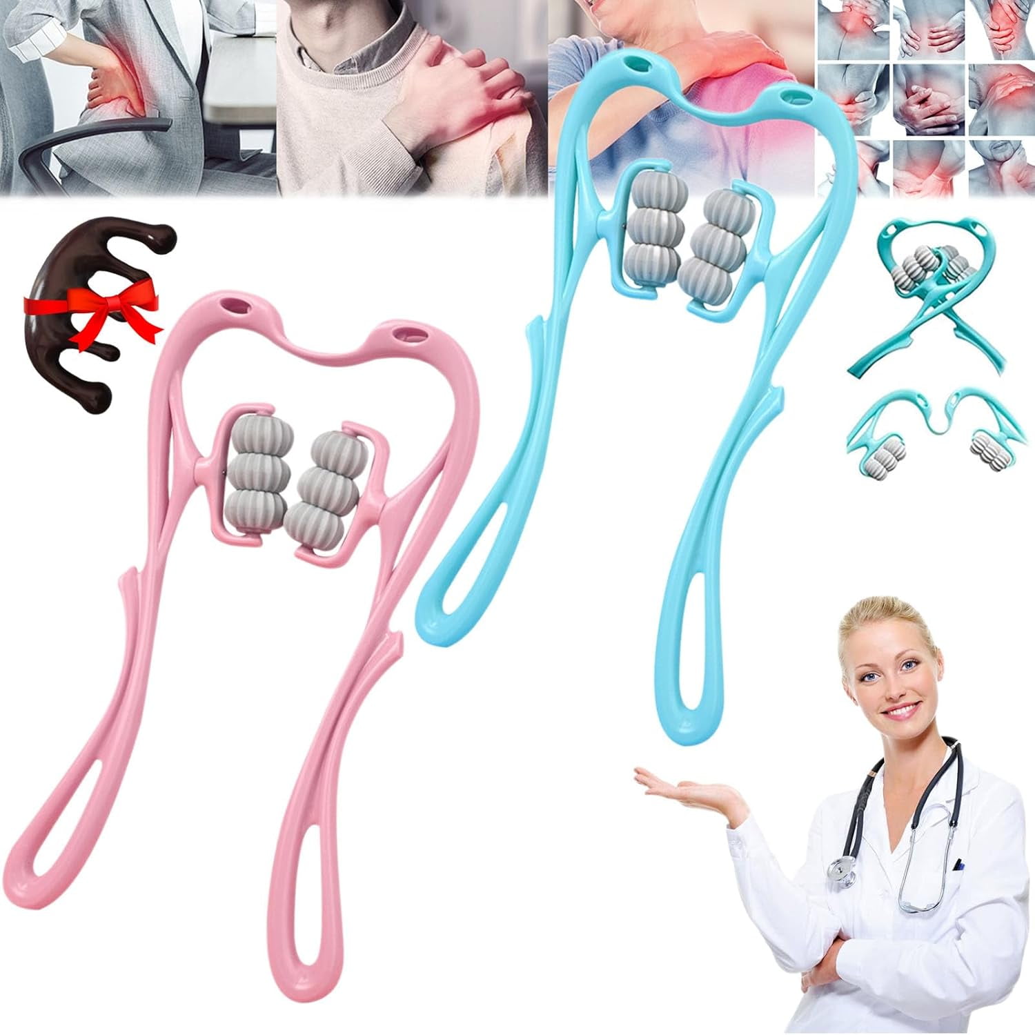 Whalegrass Neck Massager, Roller Cervical Spine Massager, 2025 New