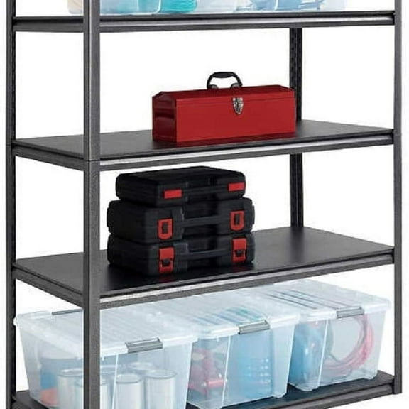 Whalen 5-Shelf Heavy Duty Steel Shelving Unit 48" W x 24" D x 72" H Black