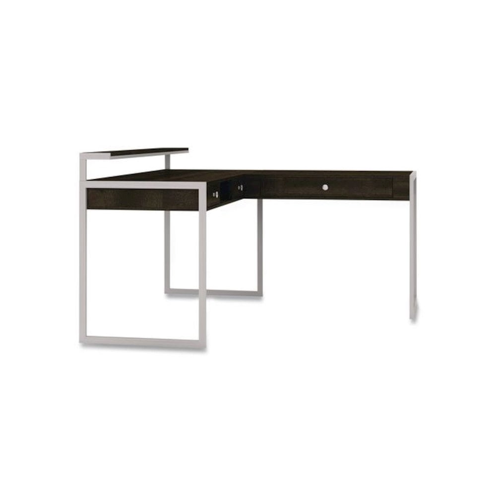 Whalen Asherton L-Shaped Corner Desk, 60" x 60" x 35.88" (Left) and 30" (Right), Fawn Aged Oak/Titanium