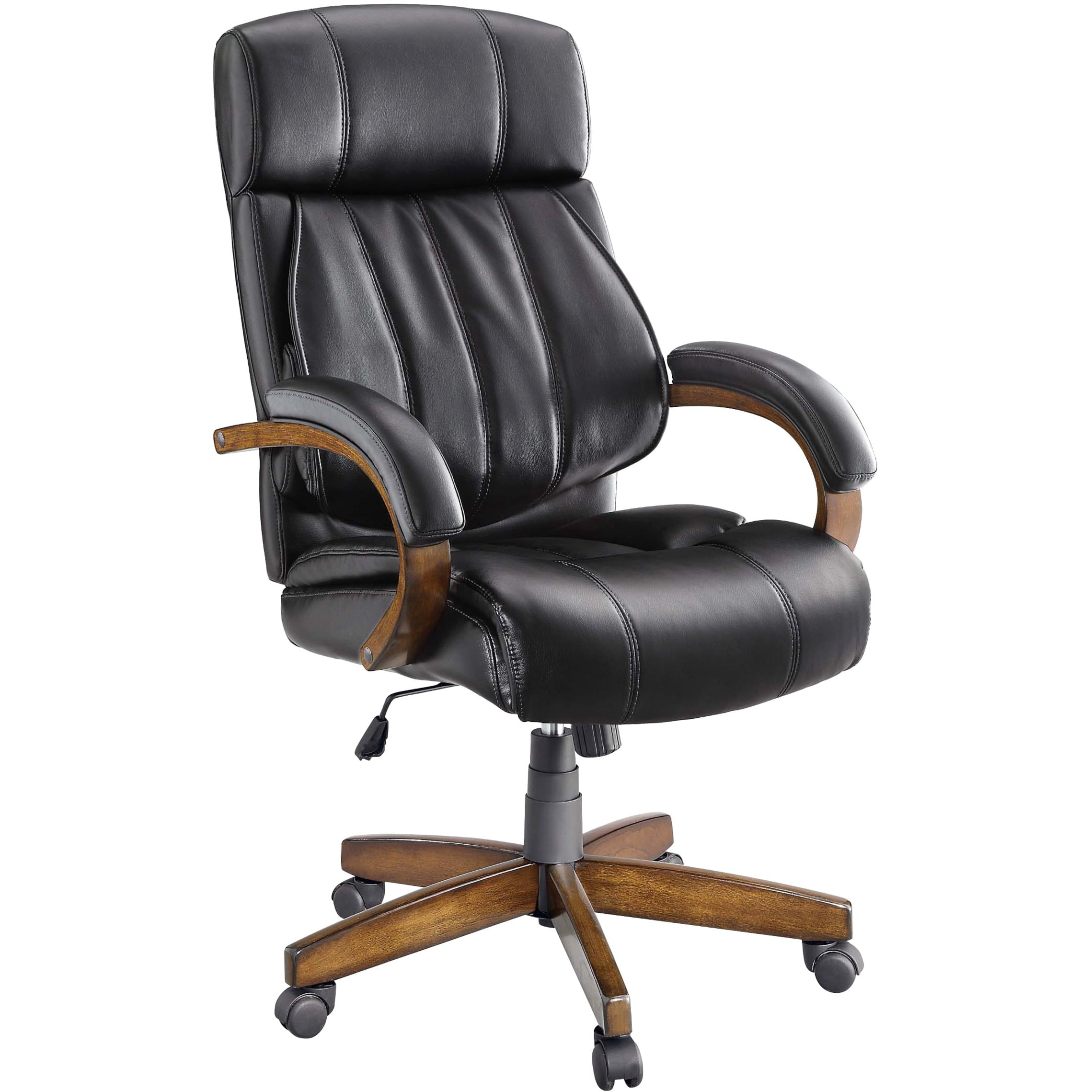 Whalen Breckenridge Wood & Leather Executive Adjustable Office Chair