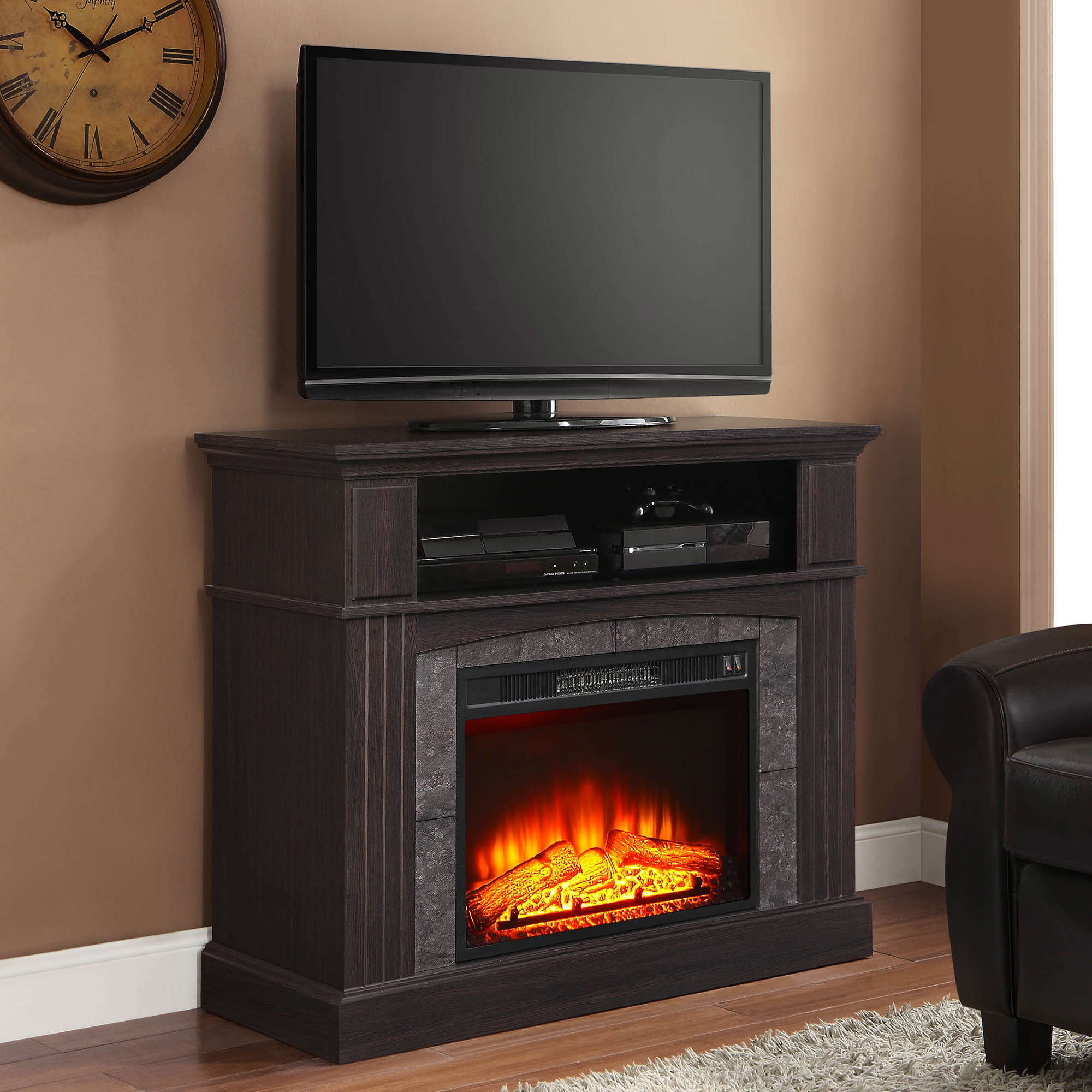 Whalen Media Fireplace for Your Home Television Stand fits TVs up to 50" Espresso Finish - image 1 of 5