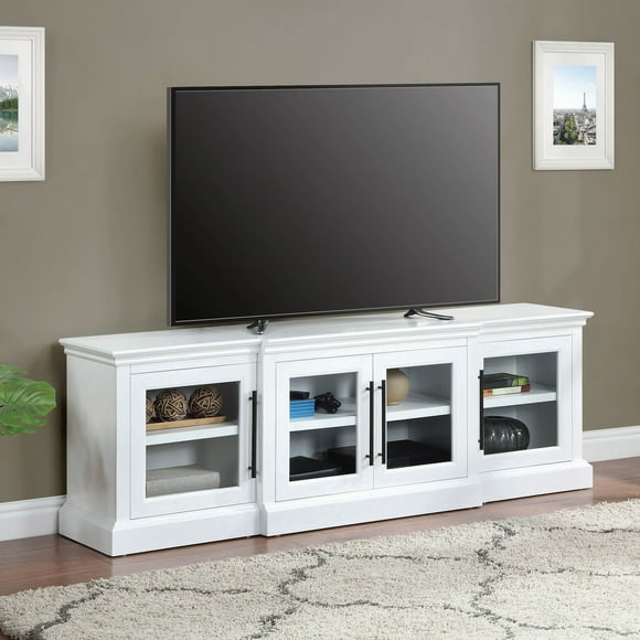 Whalen Rowan Low Profile TV Stand for TV up to 85", White Finish