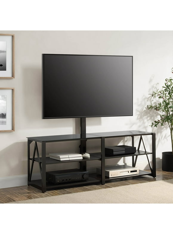 Whalen Spectrum 3-in-1 TV Stand for TVs up to 82”, Black Finish