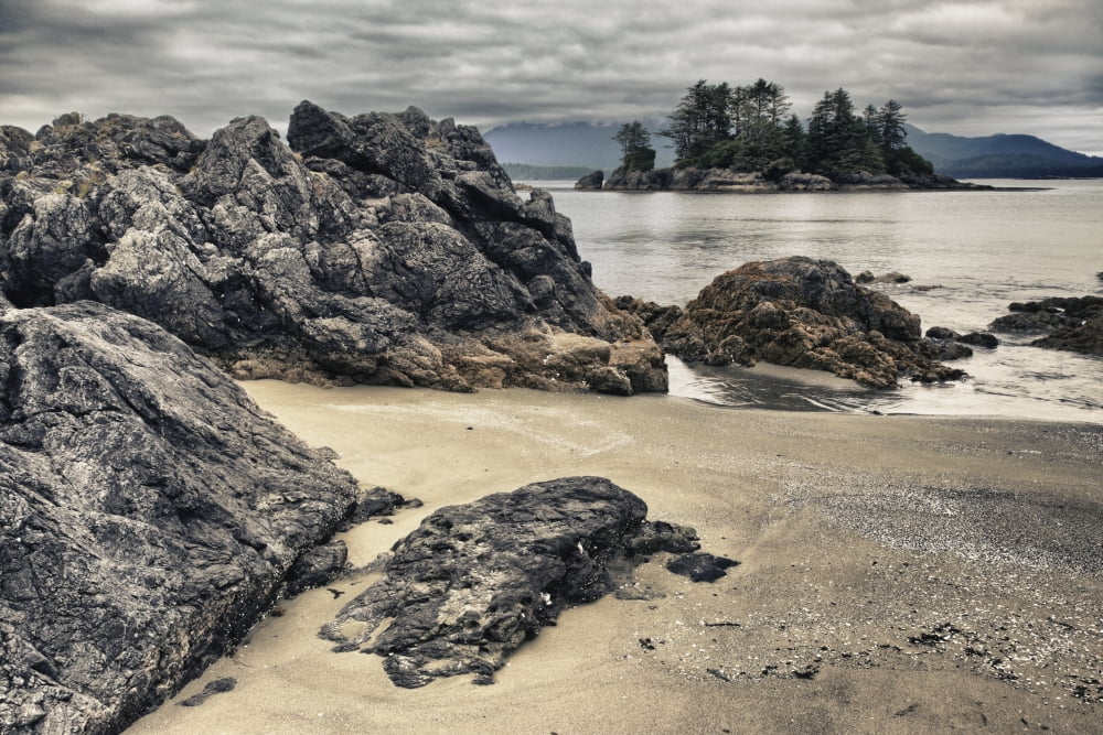 Whaler Islet With View Towards Flores Island Vancouver Island British Columbia Canada Canvas Art - Ron Watts Design Pics (18 x 12)
