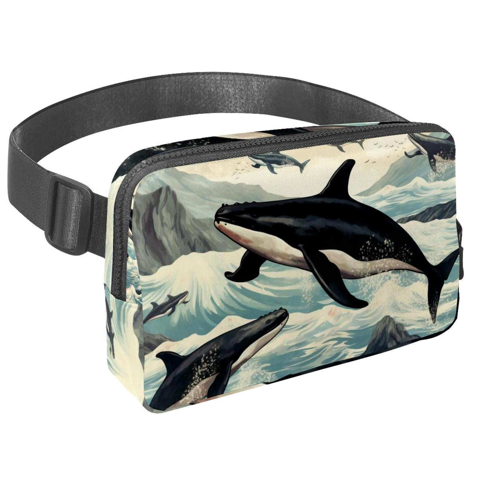 Whales Adjustable Lightweight Waist Bags with Extension Strap, Unisex Running Belt Fanny Pack