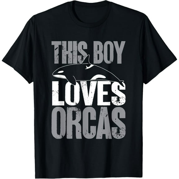 Whales Funny Kids This Boy Loves Orcas Orca Lovers T-Shirt