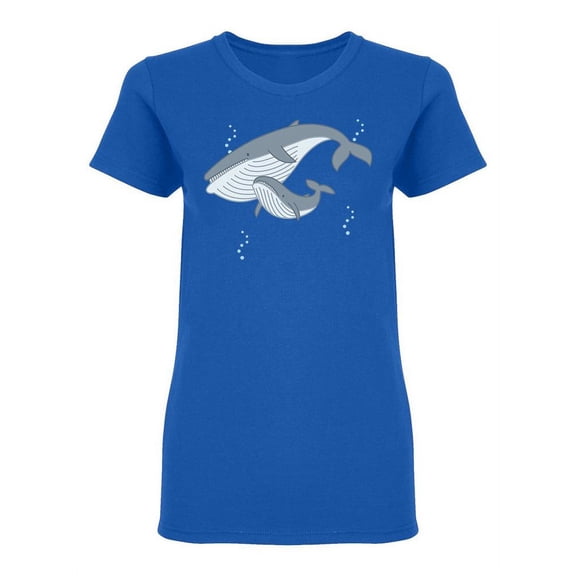 Whales Graphic Shaped T-Shirt Women -Image by Shutterstock, Female Medium