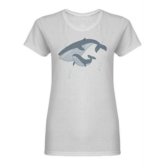 Whales Graphic Shaped T-Shirt Women -Image by Shutterstock, Female Small