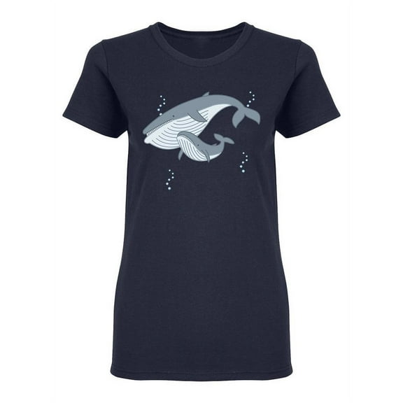 Whales Graphic Shaped T-Shirt Women -Image by Shutterstock, Female XX-Large