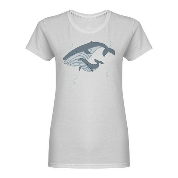 Whales Graphic Shaped T-Shirt Women -Image by Shutterstock, Female XX-Large