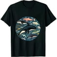 thumbnail image 1 of Whales Heart Shape Cute Ocean Mammals Whale Breeds Species T-shirt, 1 of 5