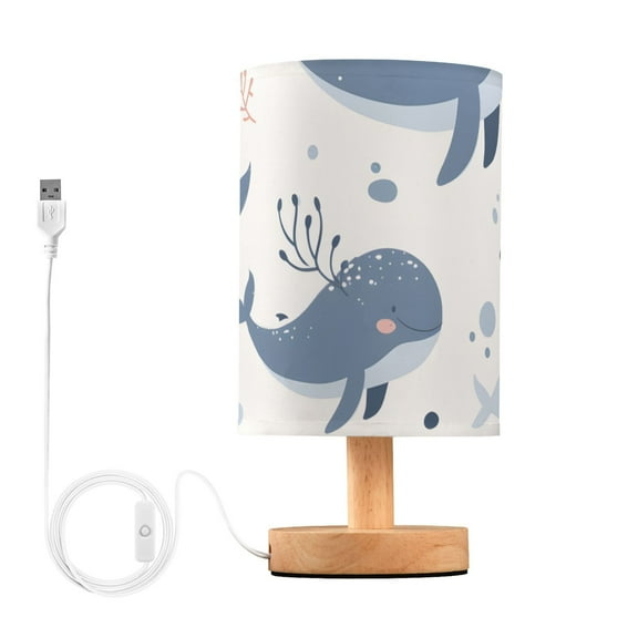 Whales Leaves Bubbles Table Lamp with USB Port LED Warm Light Lamp Night Light Home Decor