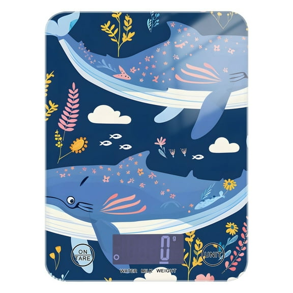Whales Leaves Food Scale Digital Kitchen Scale Waterproof Grams Ounces lbs for Weight Loss
