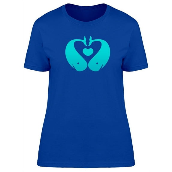 Whales Making A Heart Doodle T-Shirt Women -Image by Shutterstock, Female Large