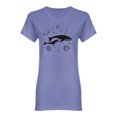 thumbnail image 1 of Whales On Space Shaped T-Shirt Women -Image by Shutterstock, Female XX-Large, 1 of 2