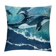 thumbnail image 1 of Whales Orcas Narwhals On Navy Polyester Body Pillow Cover Long Pillowcase with Hidden Zip Closure, 1 of 5