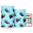 thumbnail image 1 of Whales Pattern Flameless LED Candle Set with Remote, Battery Operated Color Changing Pillar Candles, Set of 2, 1 of 7