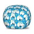 thumbnail image 1 of Whales Storage Toy Bag Chair, Sunrays Waves Clouds Circle Tale Visualization Big Mammal Happy Pattern, Stuffed Animal Organizer Washable Bag, Small Size, Sky Blue Yellow White, by Ambesonne, 1 of 3