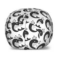 thumbnail image 1 of Whales Storage Toy Bag Chair, Symmetric Repetitive Pattern with Underwater Animal Fish Print, Stuffed Animal Organizer Washable Bag, Small Size, White and Dark Grey, by Ambesonne, 1 of 3