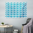 thumbnail image 1 of Whales Tapestry, Sunrays Waves Clouds Circle Tale Visualization Big Mammal Happy Pattern, Fabric Wall Hanging Decor for Bedroom Living Room Dorm, 5 Sizes, Sky Blue Yellow White, by Ambesonne, 1 of 1