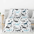 thumbnail image 1 of Whales Throw Blanket Lightweight Warm Flannel Fleece Blankets Cozy Soft Air Conditioning Blanket Gifts for Women Men Girls Boys 60"x50", 1 of 6