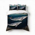 thumbnail image 1 of Whales Under Moonlight Bedding Set 3 Pcs Soft Microfiber Quilt Cover For Bedroom Decor, Comforter Cover With 2 Pillowcase, 1 of 5