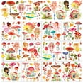 Whaline 12 Sheet Mushroom Floral Fairy Rub on Transfer for Crafts