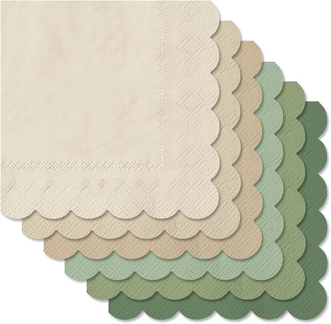 Whaline 100-Pack Sage Green Disposable Coffee Cups With Lids - 12oz Insulated Corrugated Paper Cups